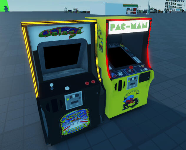 A pacman and Galaga style arcade machine